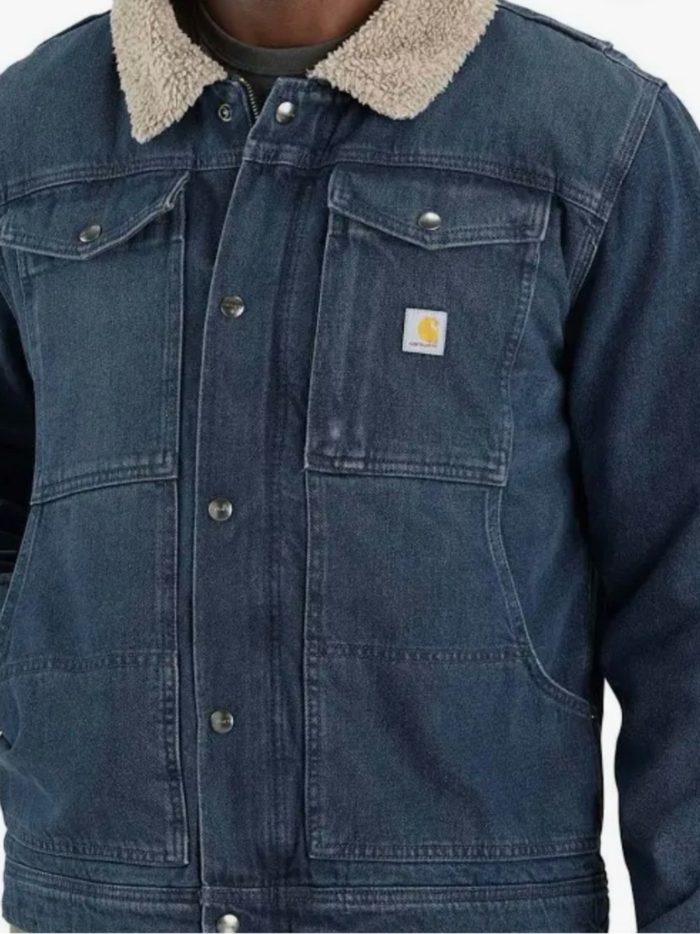 Carhartt Blue Denim Sherpa-Lined Jacket - Picture 2 of 9